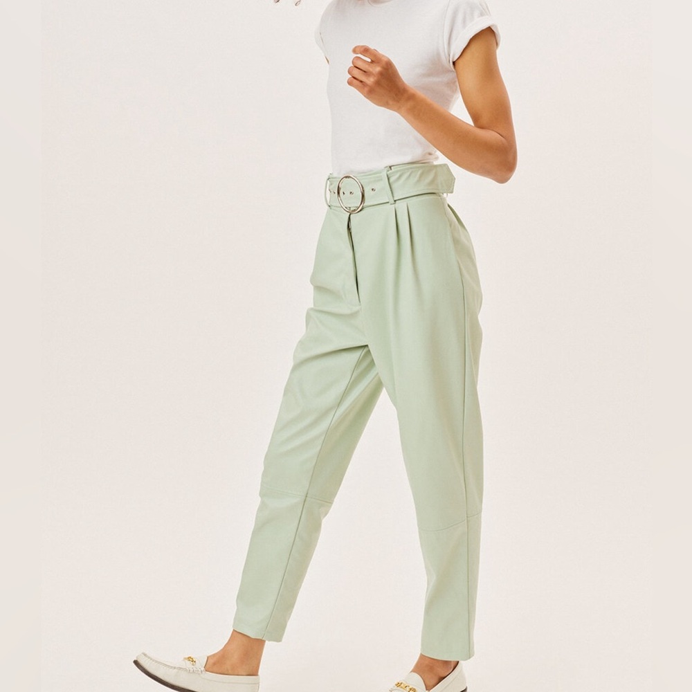 NWT for love and lemons green faux leather pants